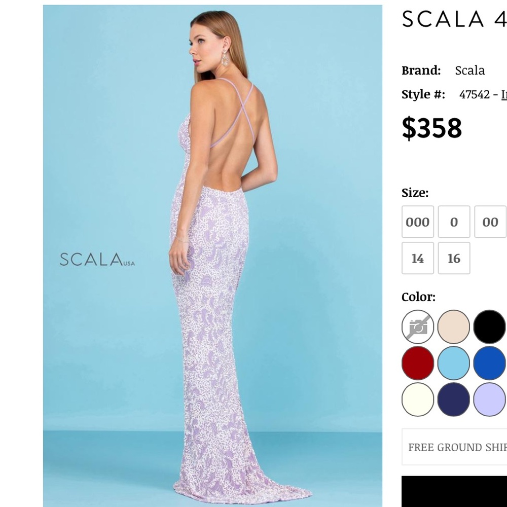 Scala Lavender Sequin Gown Prom